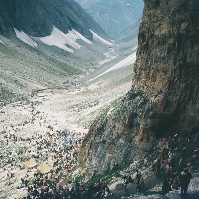 View from the Amarnath cave, 1974