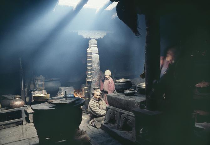 In the Kitchen at Ridzong Gompa, 1976