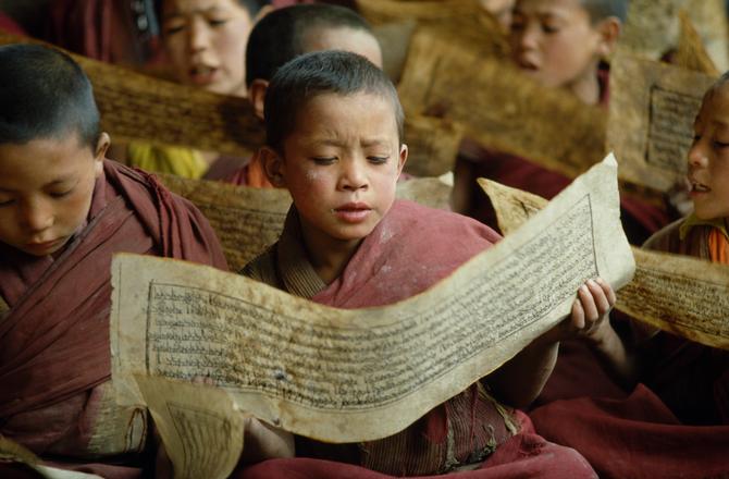 Novices at Likir Gompa, 1981