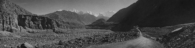 Karakorum Highway between Chilas and Gilgit. Nanga Parbat in Background, 1981