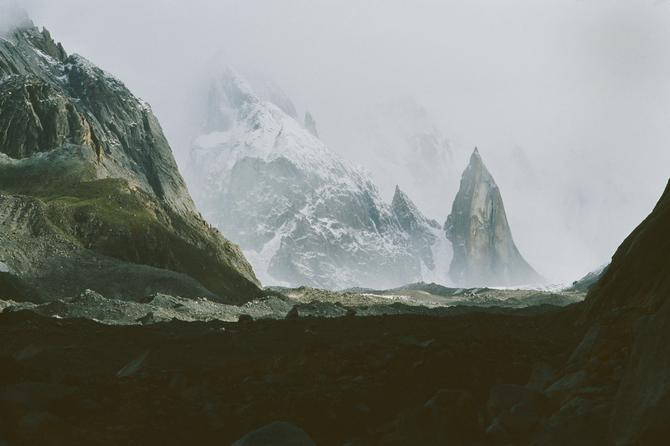 On the Bilaphond glacier, Ali Brangza in backgraouond